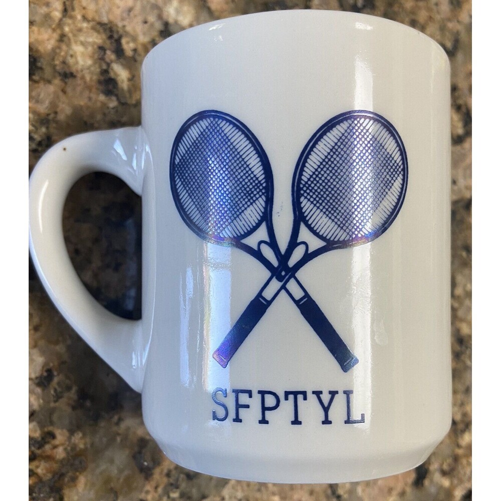 Vintage San Francisco CA Tennis League Coffee Mug MINTY SFPTYL